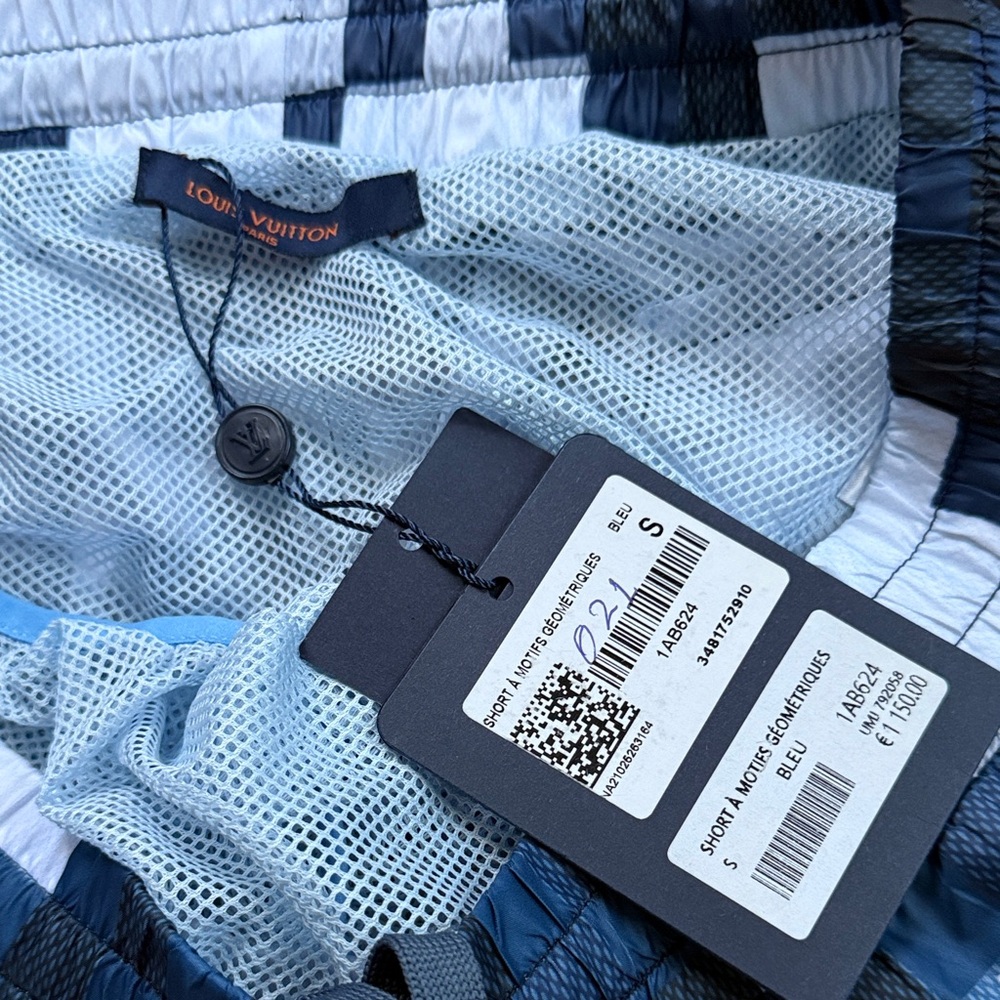 Louis Vuitton Blue Checkered Swim Trunks - Picture 7 of 16